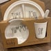 Rae Dunn Baby 5 Piece Plate Gift Set + Bonus Bibs NWT!