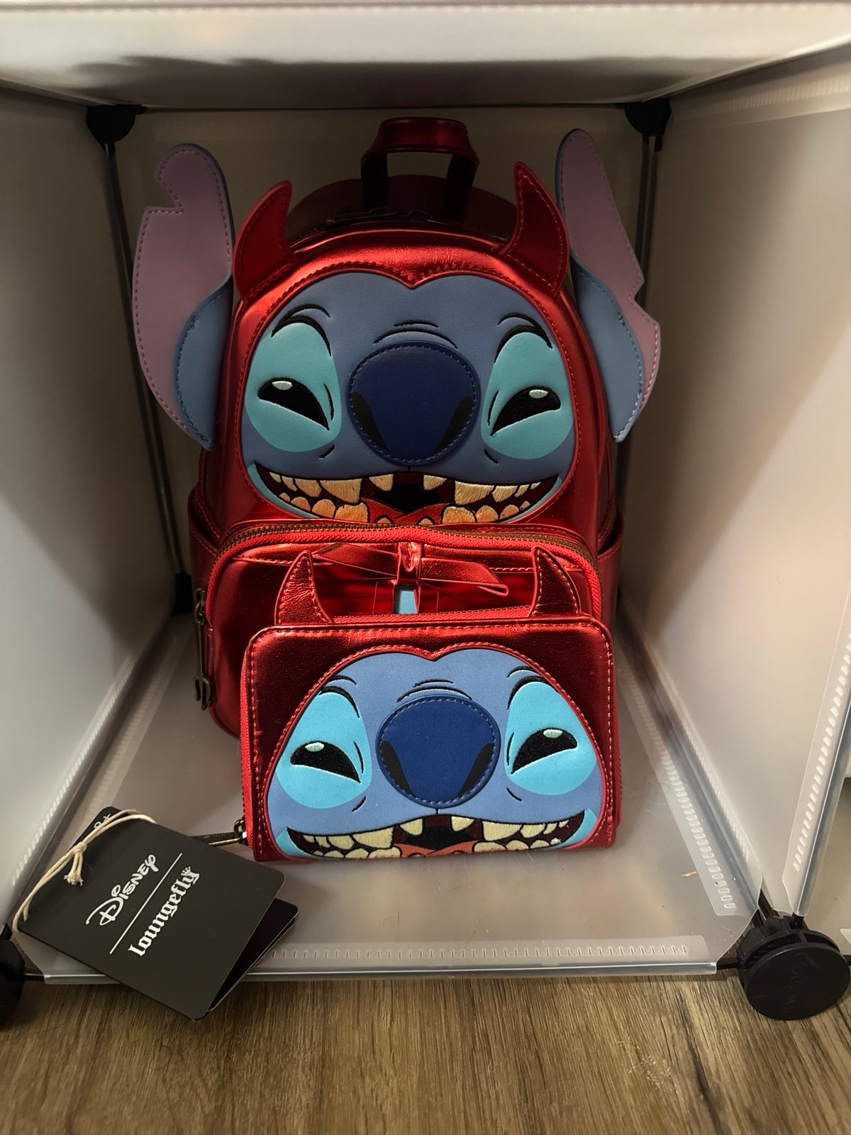 Loungefly Stitch Devil Coustume Mini Backpack w/ Matching Wallet