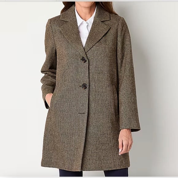 NEW Liz Claiborne Womens Midweight Trench Coat Brown Broken XL