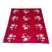 Vintage Floral Tablecloth Red & White 54”x62 Victorian Flowers Country Boho