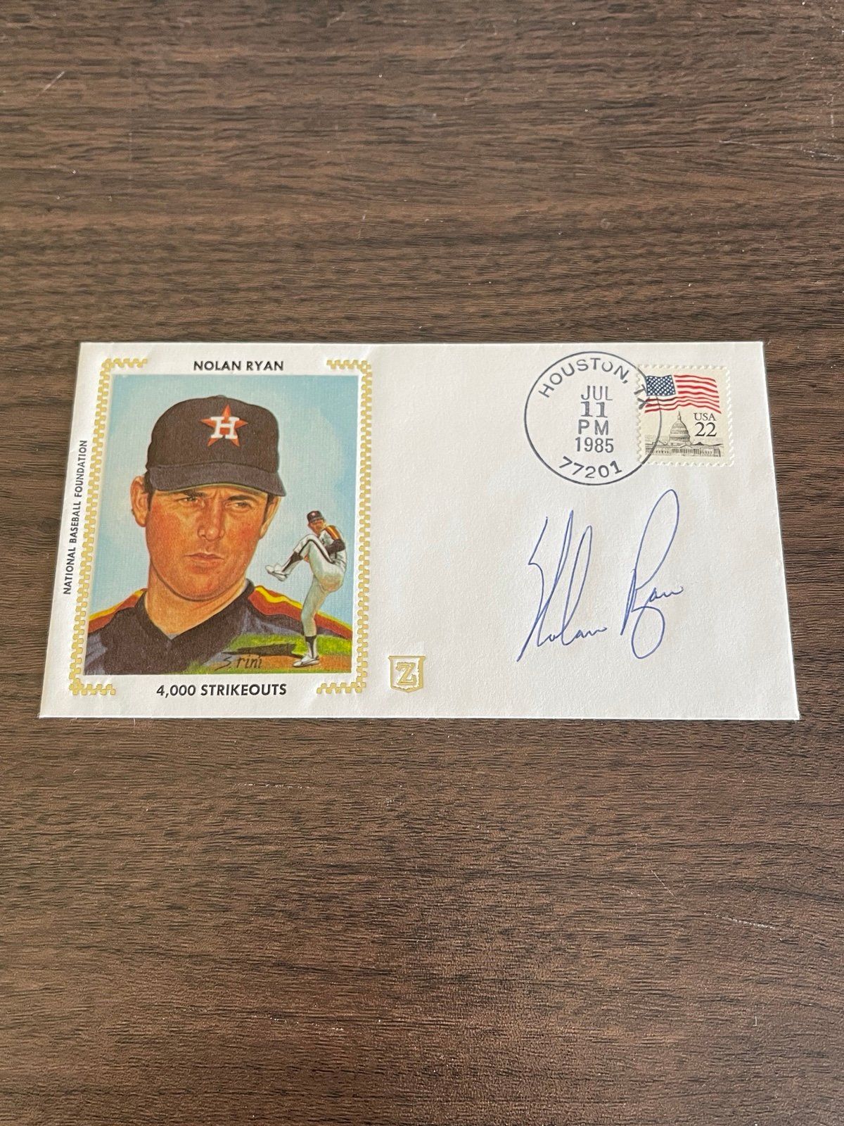 Nolan Ryan Autographed Gateway Cachet 4,000 Strikeouts Envelope