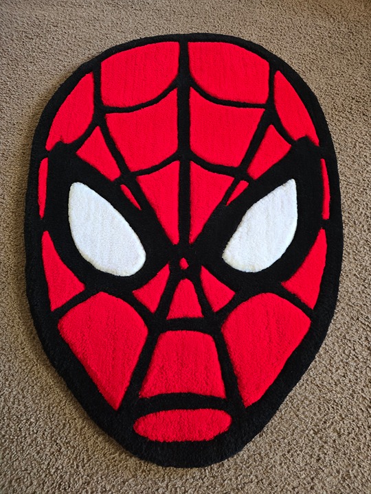Spiderman Rug handmade tufted rug custom wall art - Spider-man fiber art NEW