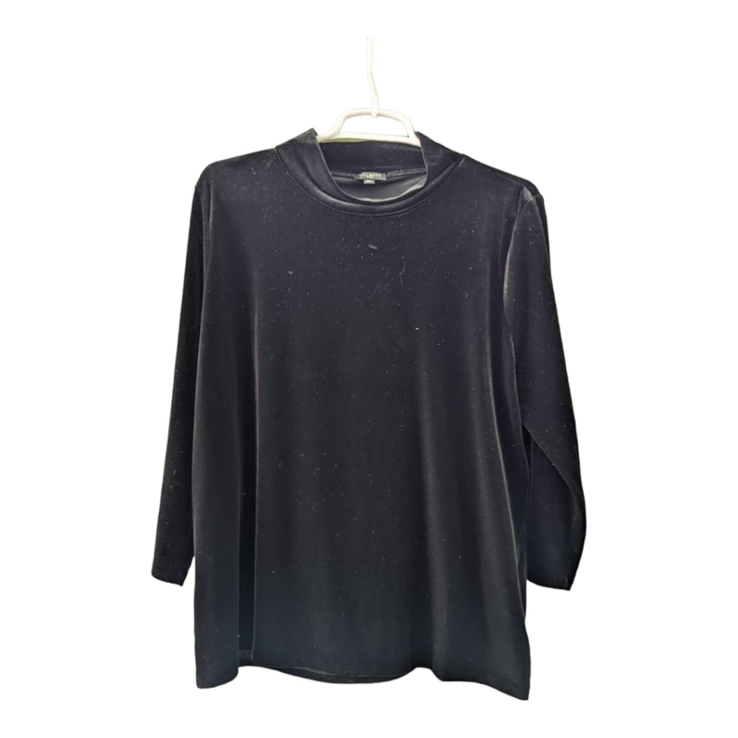 Talbot's black "velvet" mock turtleneck