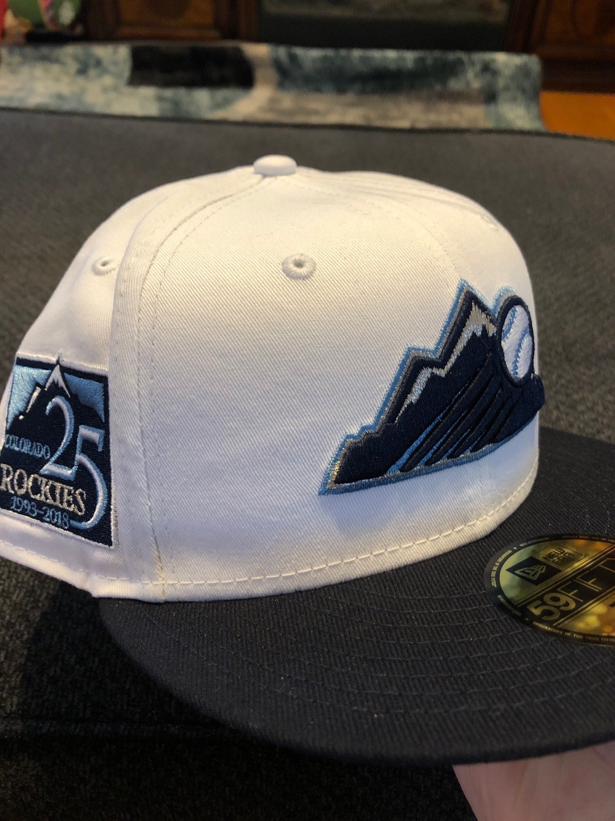 COLORADO ROCKIES 25TH ANNIVERSARY ICY BRIM NEW ERA FITTED HAT size 7 1/2