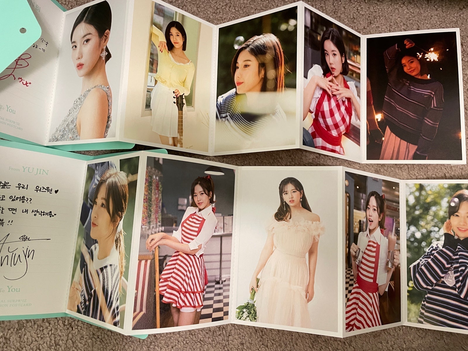 Izone ive yujin and eunbi postcards