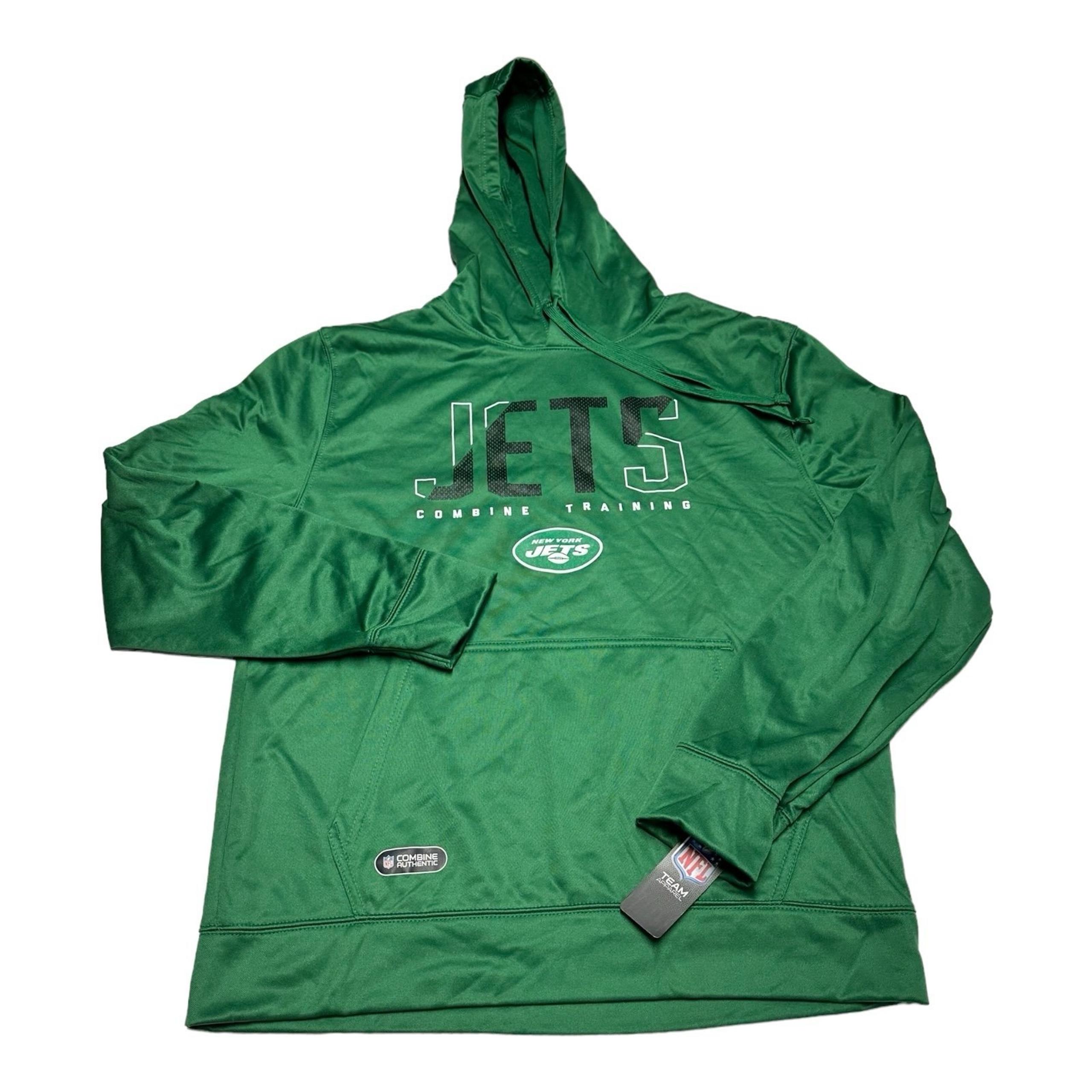 Team Apparel New York Jets Green Backfield Combine Training Hoodie Mens Sz M - NFL