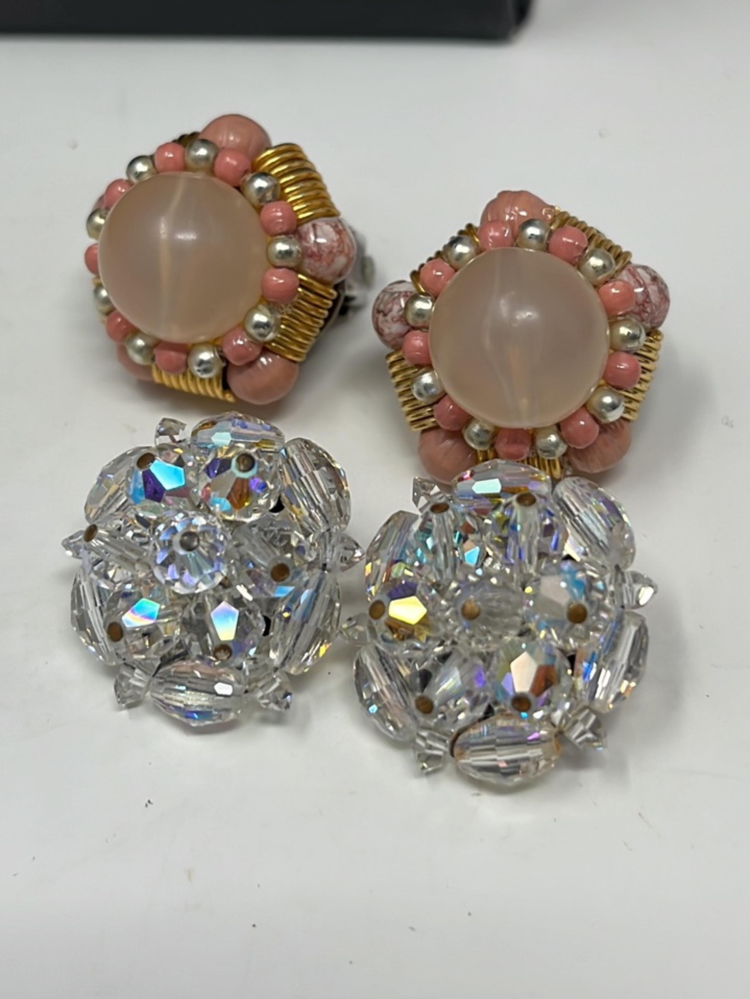 2 pair clip vintage earrings