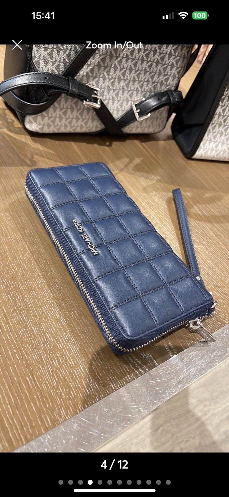 MICHAEL KORS Lg Continental Wristlet Phone Case Wallet 
Navy
NWT