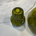 Vintage Mid-Century Green Glass Large XL Decanter Wine With Glass Stopper/Blenko
