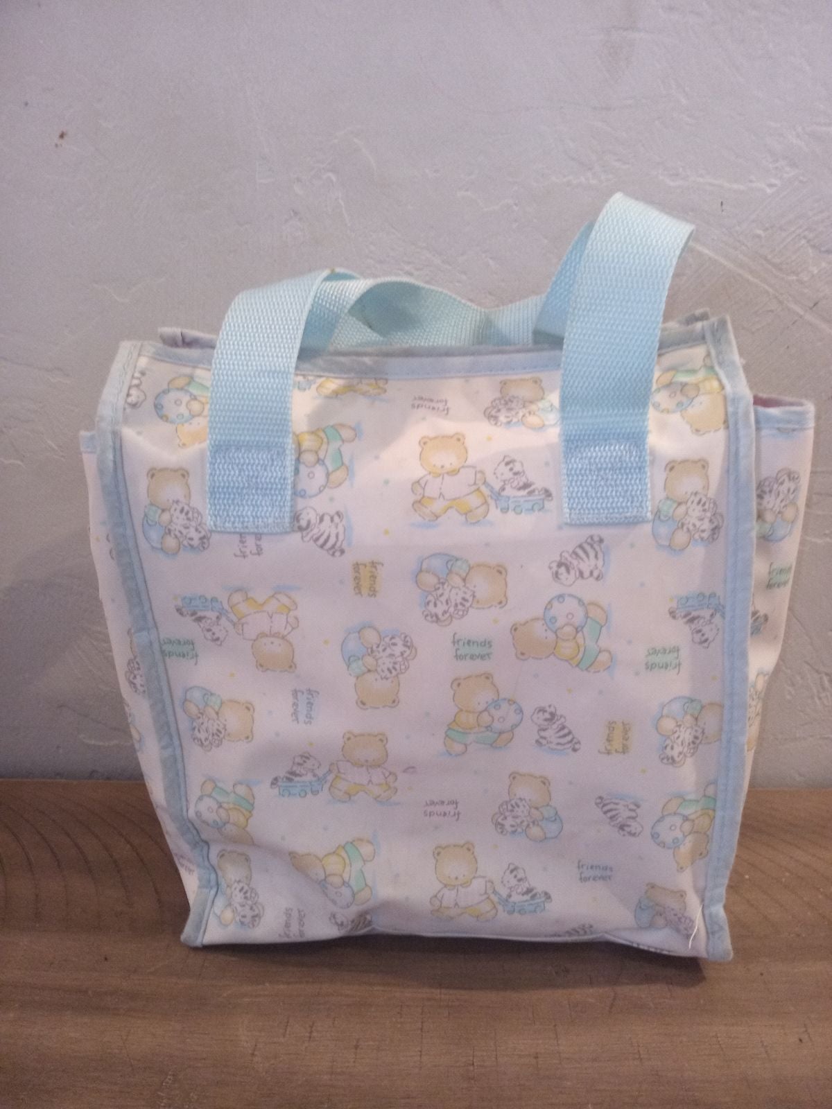 Vintage Insulated Vinyl Diaper Bag Bottle Bag