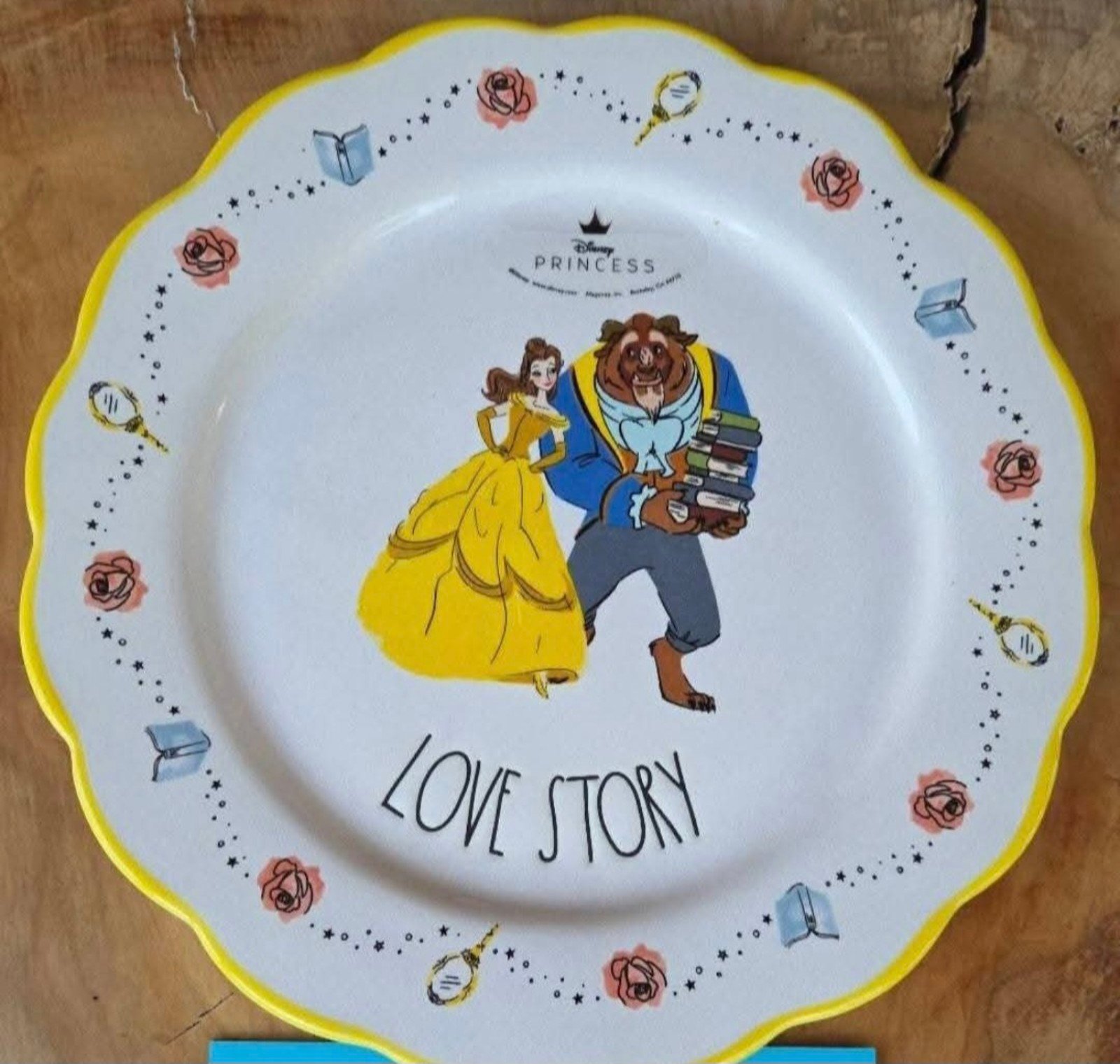 Rae Dunn “Love Story” Beauty & the Beast Dessert Plate - Set of 3