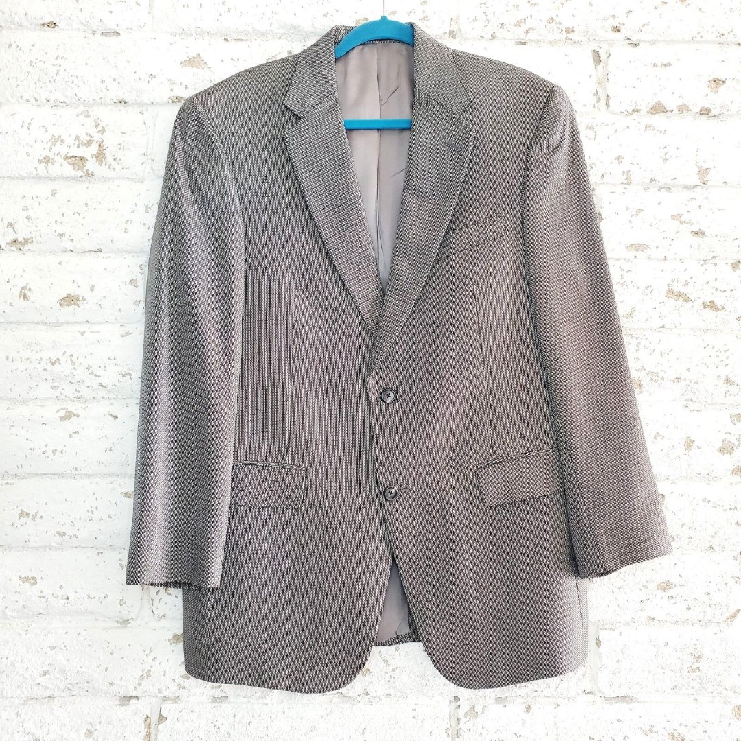 Hart Schaffner Marx Mens Grey Blazer Suit Jacket Formal Work Business SZ 41R
