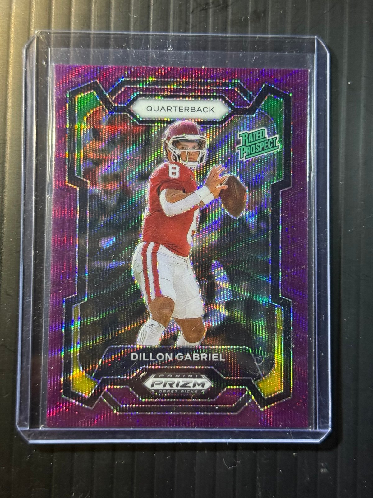 Dillon Gabriel Purple Wave Rated Prospect Refractor Prizm Football Card