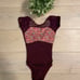 New Custom-made Burgundy Floral Ballet Leotard