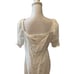 7 for All Mankind Eyelet Babydoll Puff Sleeve Dress White L