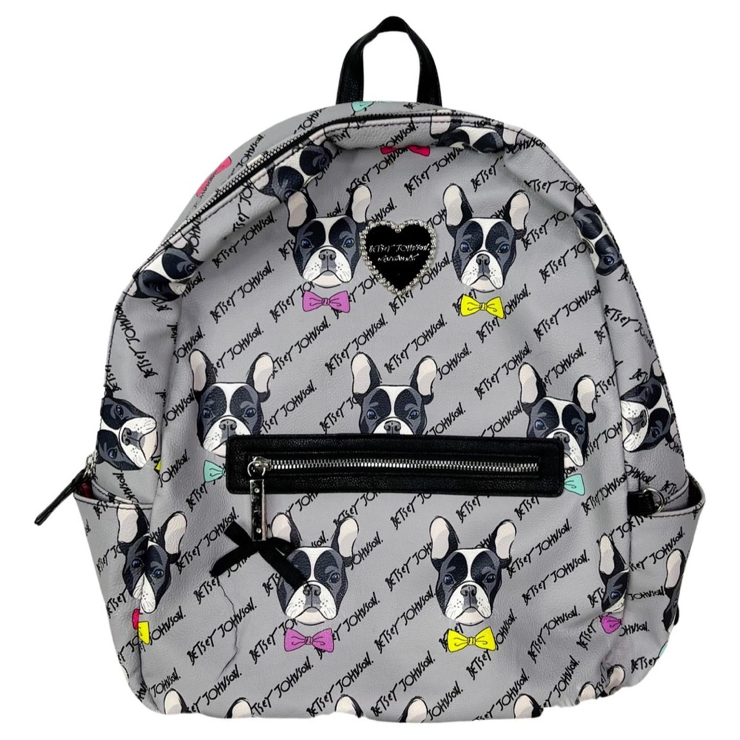 Betsey Johnson Bow Tie Frenchie Backpack