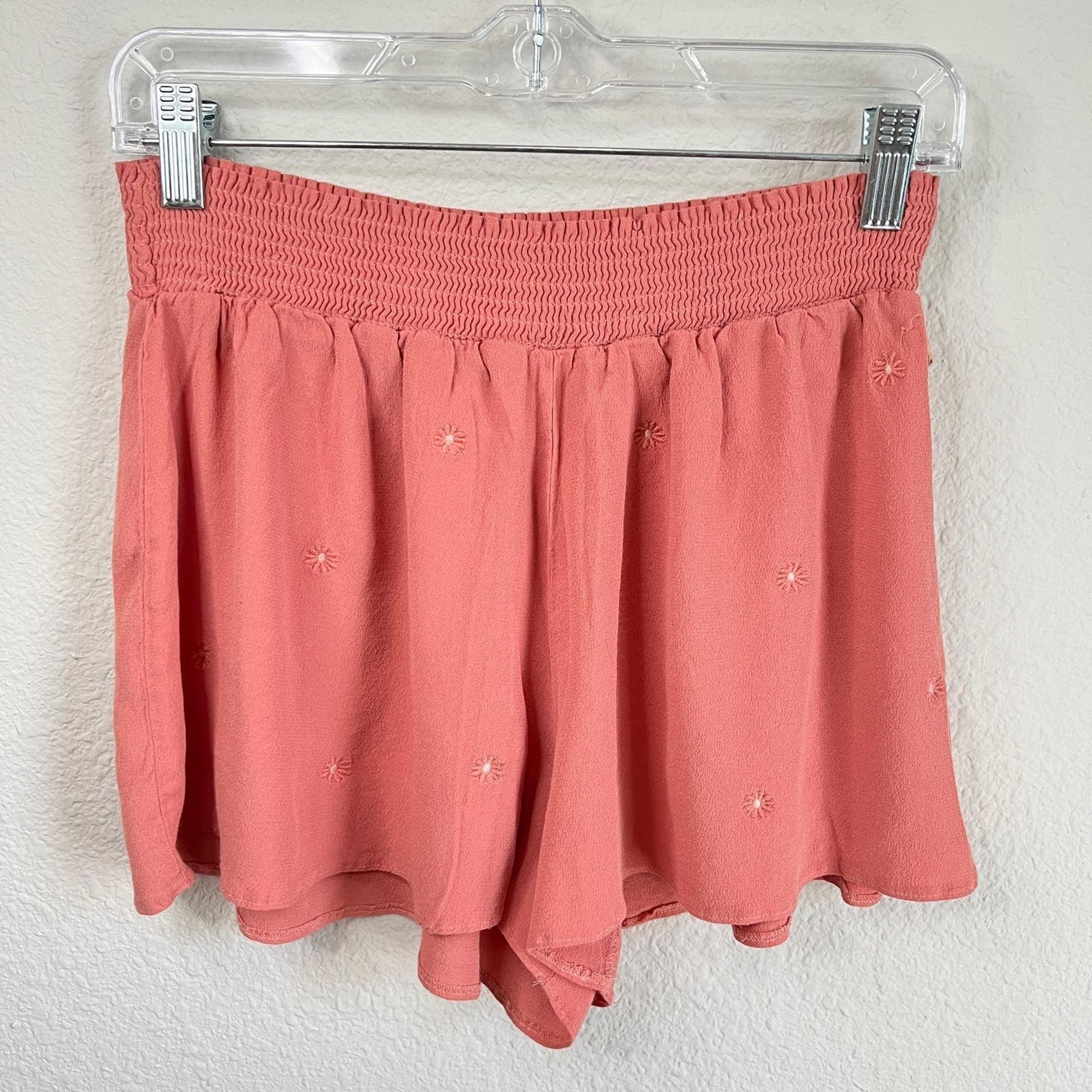 Pink Victoria's Secret Shorts Women's Size L Pull On Elastic Waist Embroidered