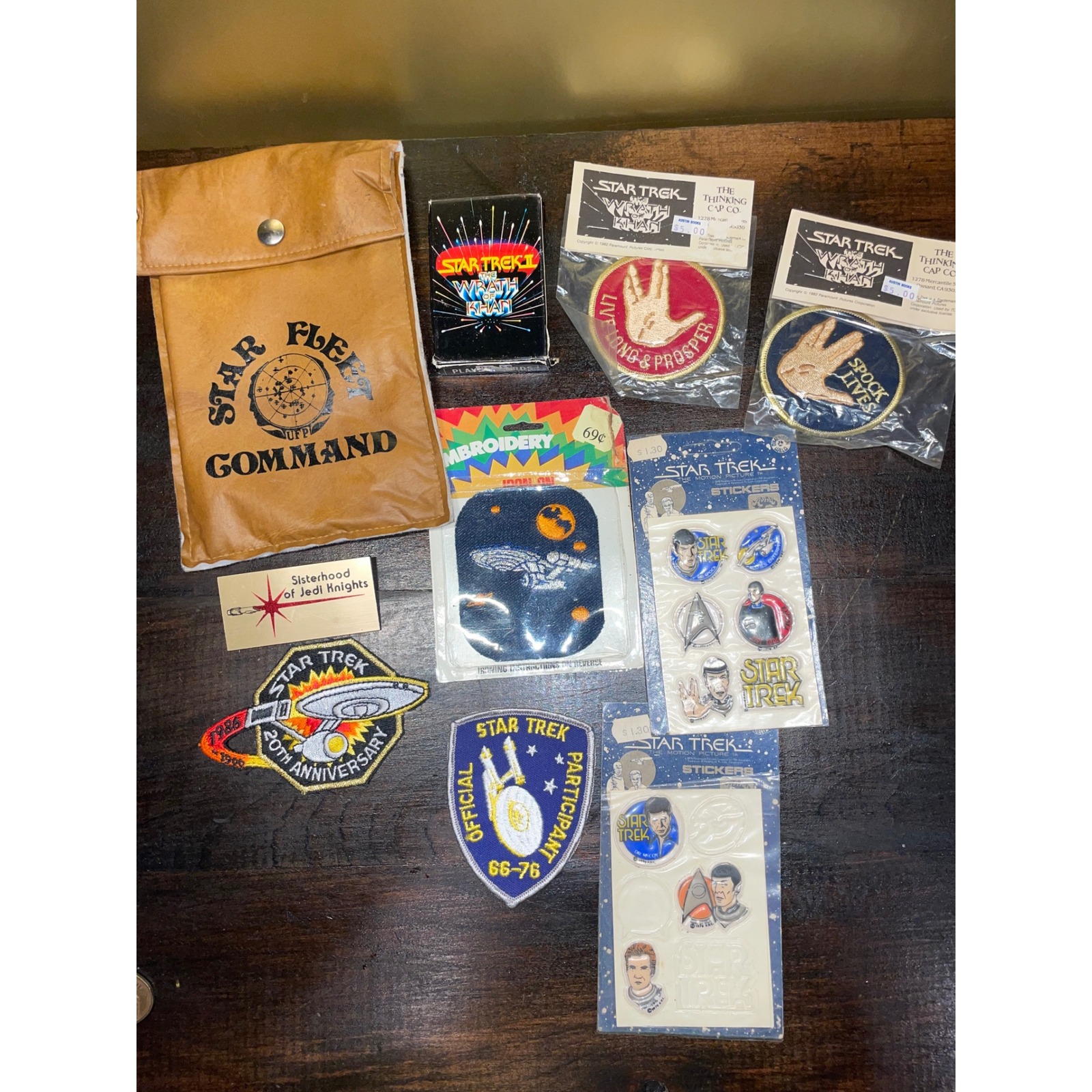 Vintage Star Trek Patches & Stickers Lot Wrath of Khan Starfleet Command