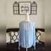 Lee Mathews Blue & White Gingham Print Kitty Silk Blouse Size 5 Classic Designer