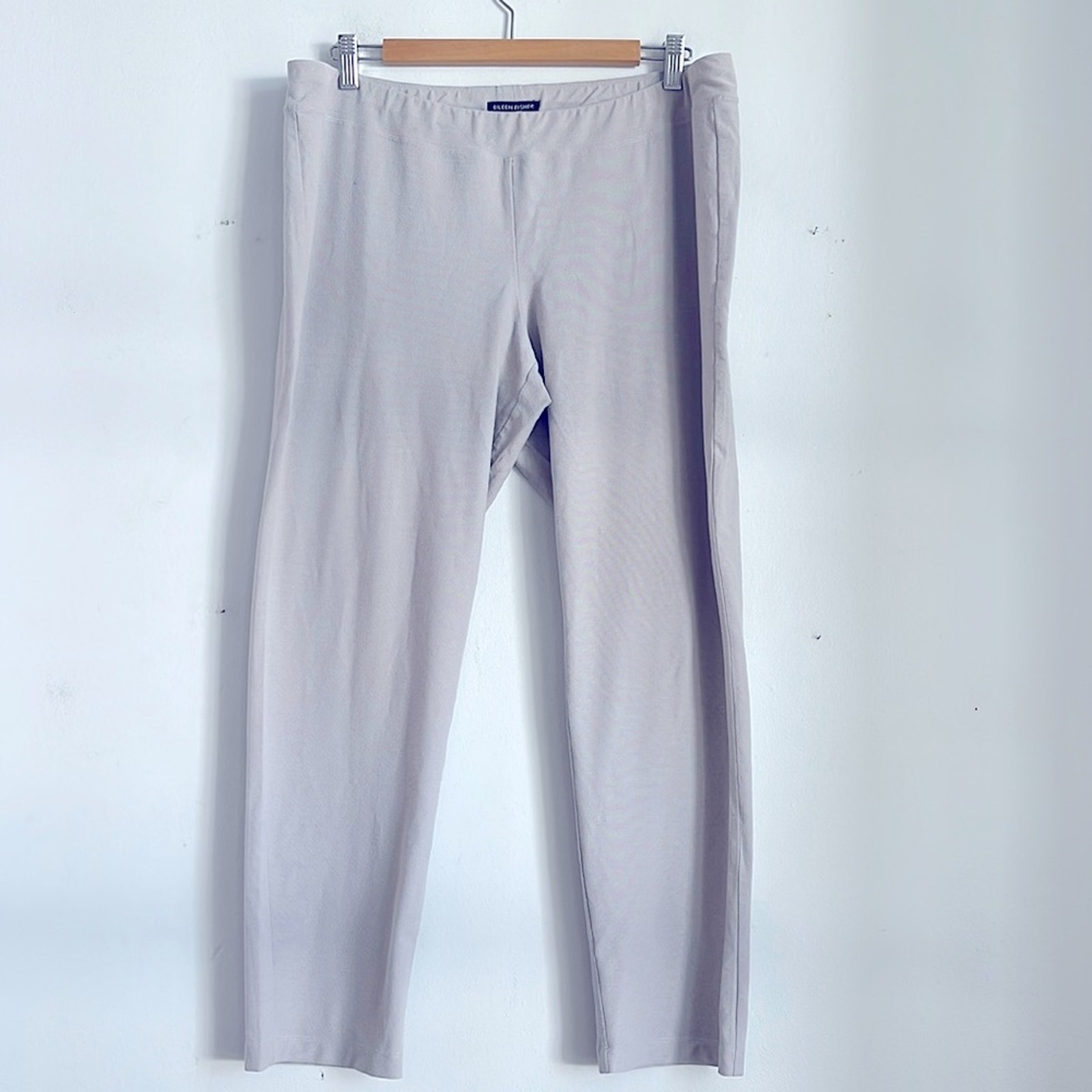 Eileen Fisher viscose blend crepe pull on elastic waist knit pants sz L