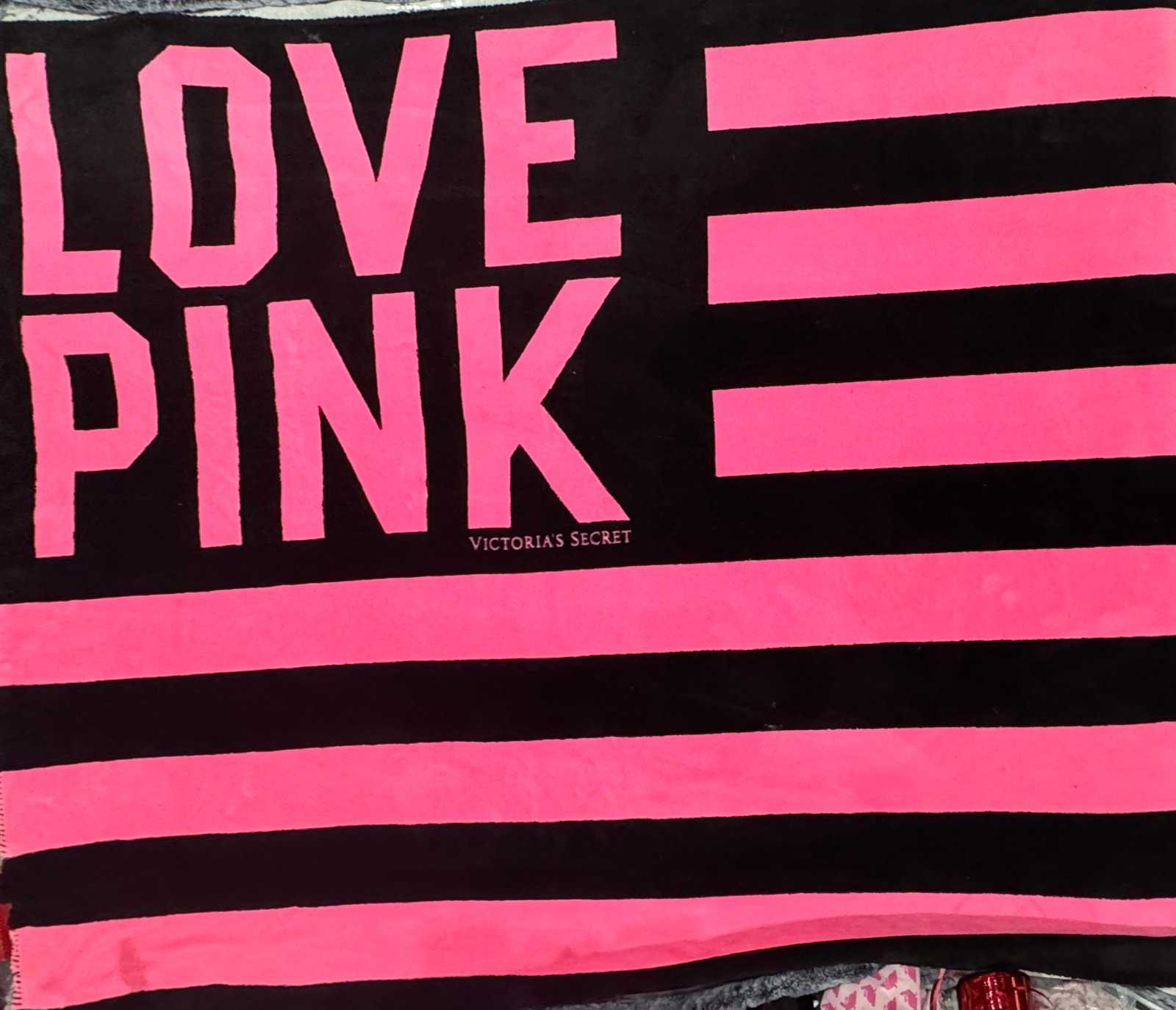 Victoria's Secret PINK Flag throw blanket RARE
