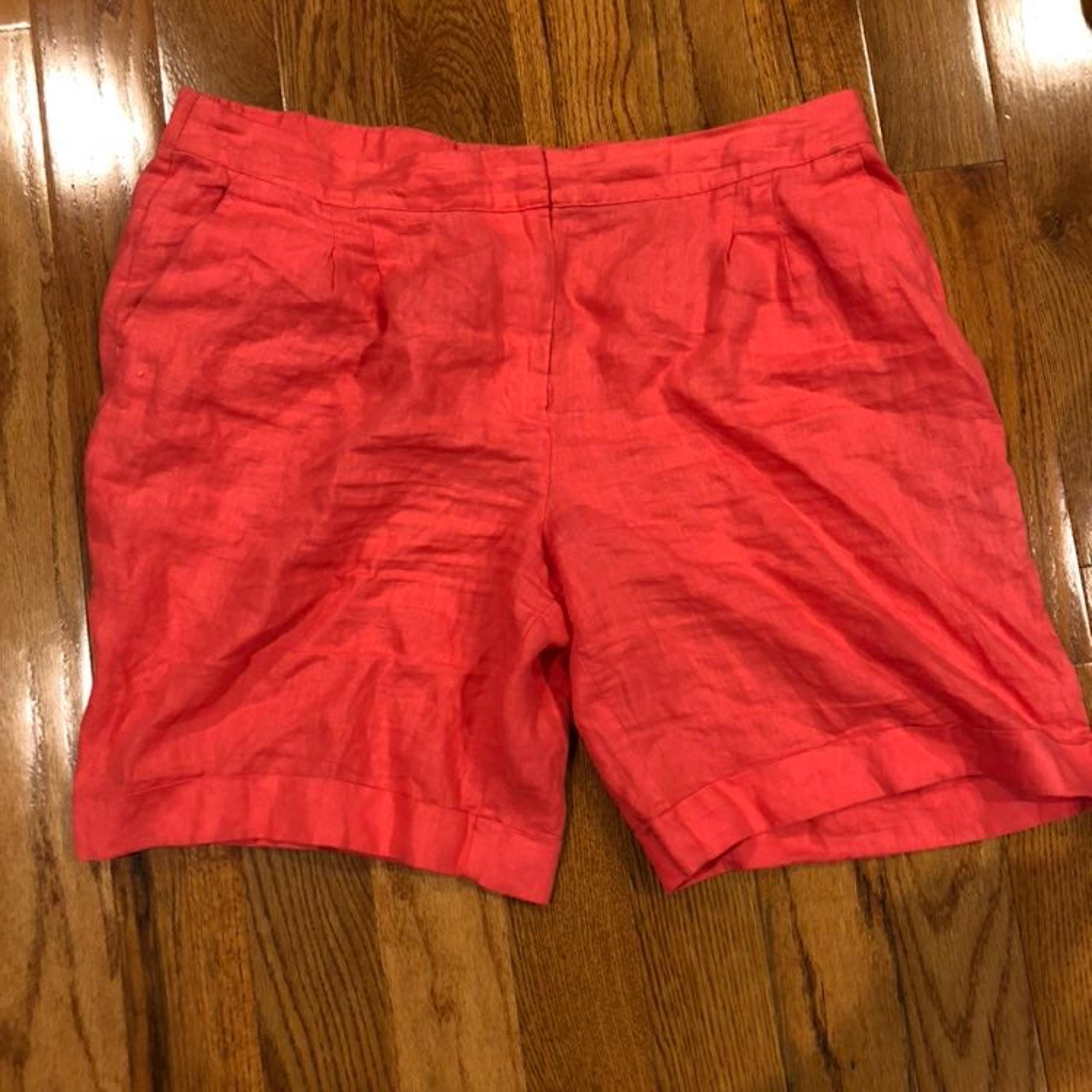 coral linen shorts size 14 - Boden
