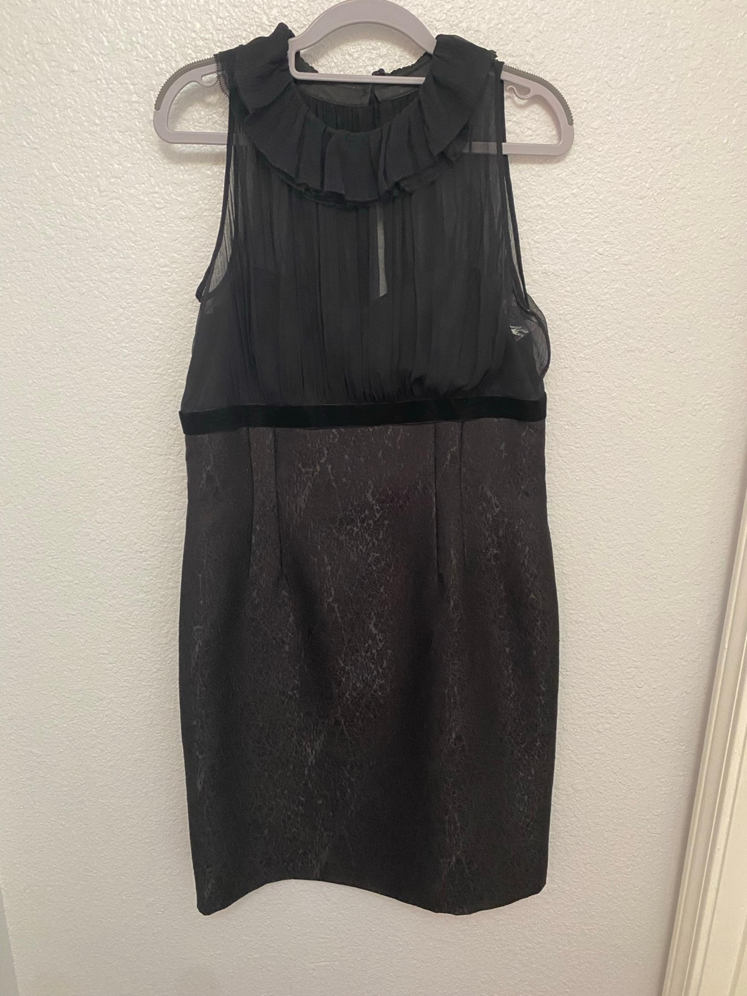 NWT Antonio Melani Black Silk Mini Dress Size 10