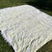 Vintage Chenille Pastel Yellow & White, Textured Fringe Bed Spread, Boho Blanket