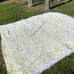 Vintage Chenille Pastel Yellow & White, Textured Fringe Bed Spread, Boho Blanket
