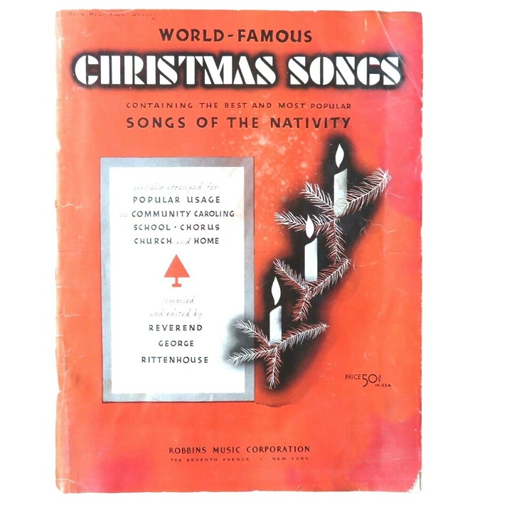 Vintage 1929 World Famous Christmas Songs by Robbins Music Songs of the Nativity