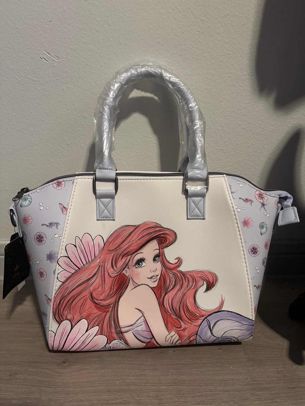 Ariel Shell Sketch Art Loungefly Satchel Bag