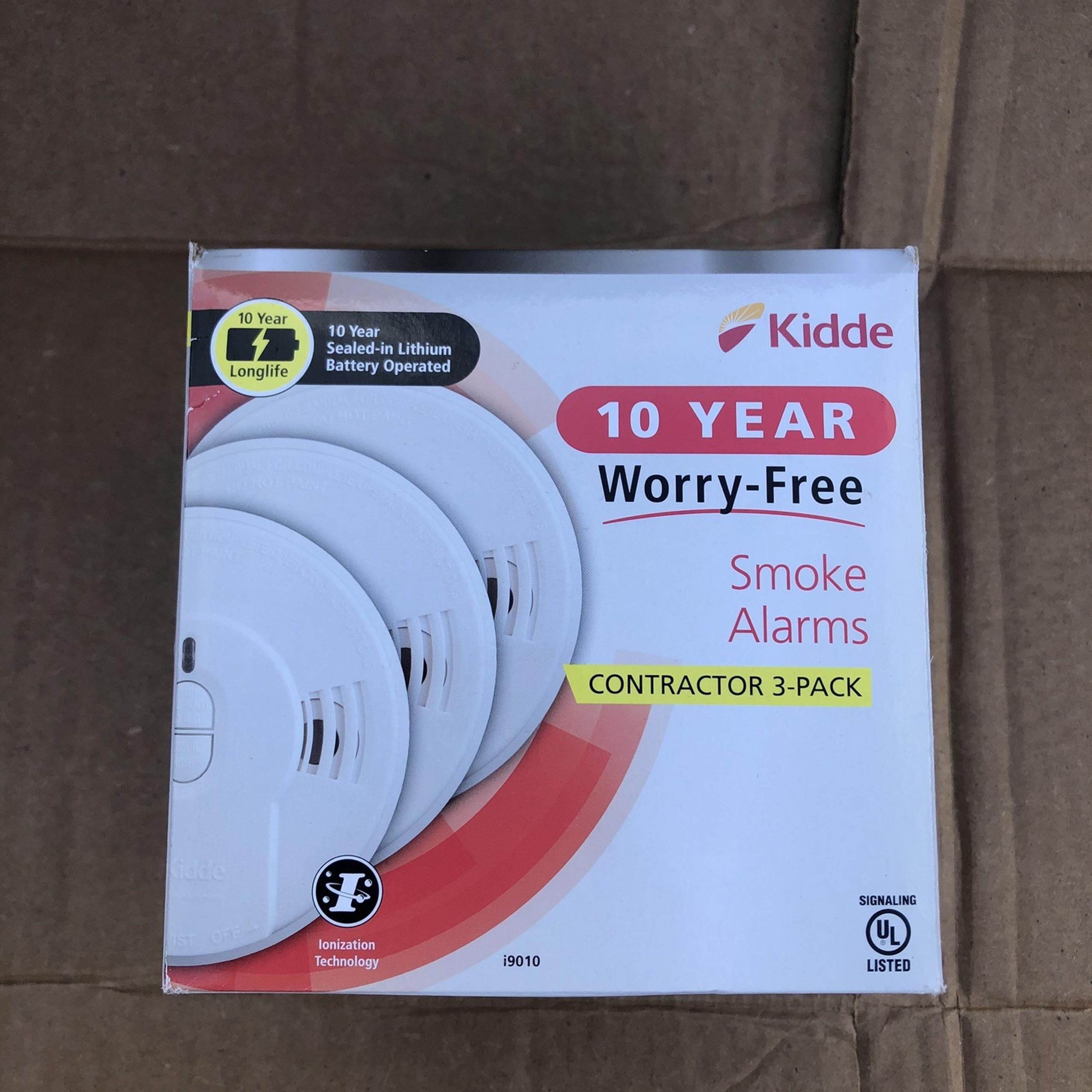 Kidde Smoke Detector Fire Alarm Lithium Battery Powered Built In Portable 3 Pack