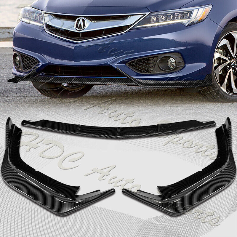 For 2016-2018 Acura ILX Sedan Carbon Painted Front Bumper Spoiler Splitter Lip