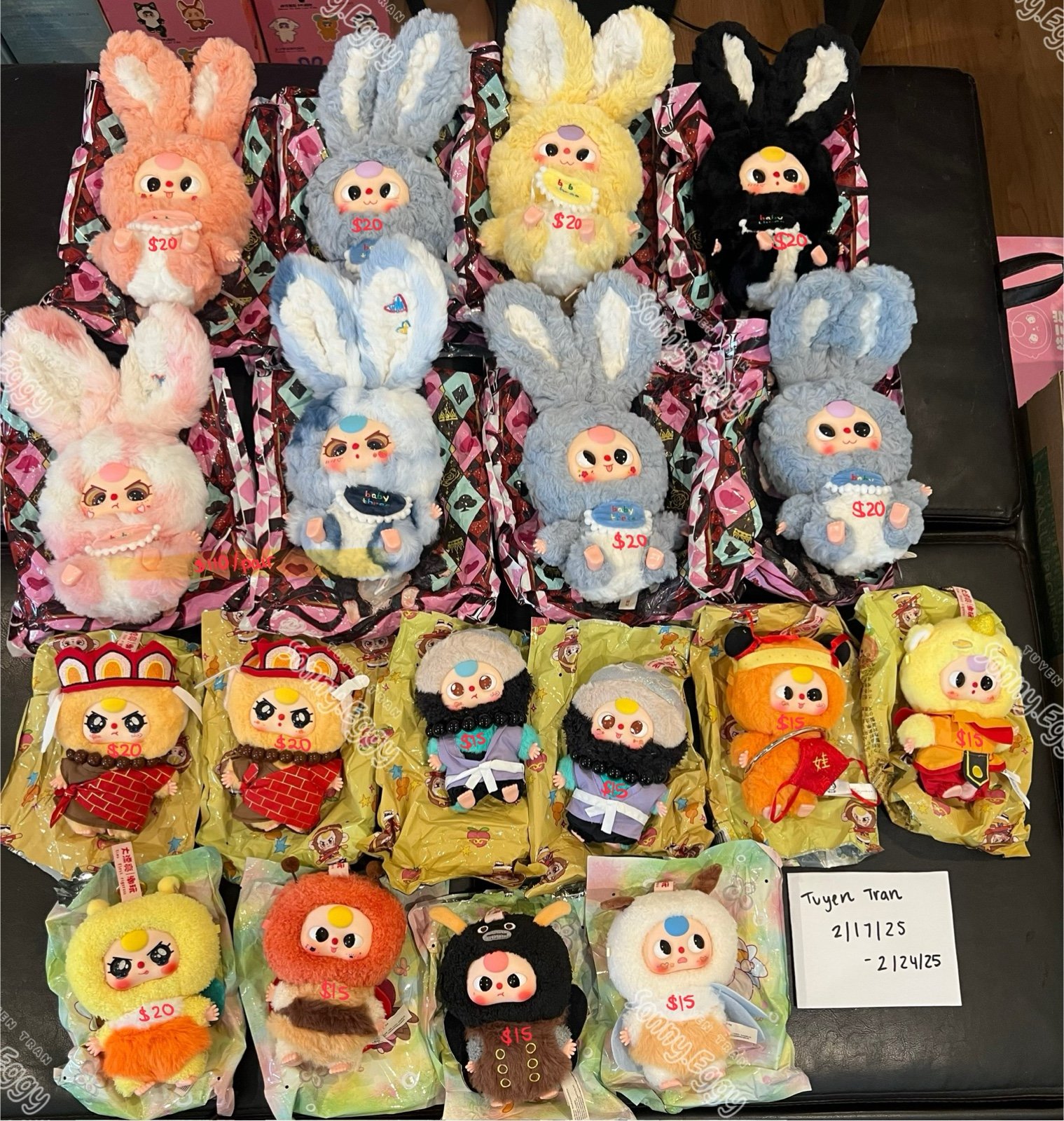 baby three plush 400% - variety prices in description
