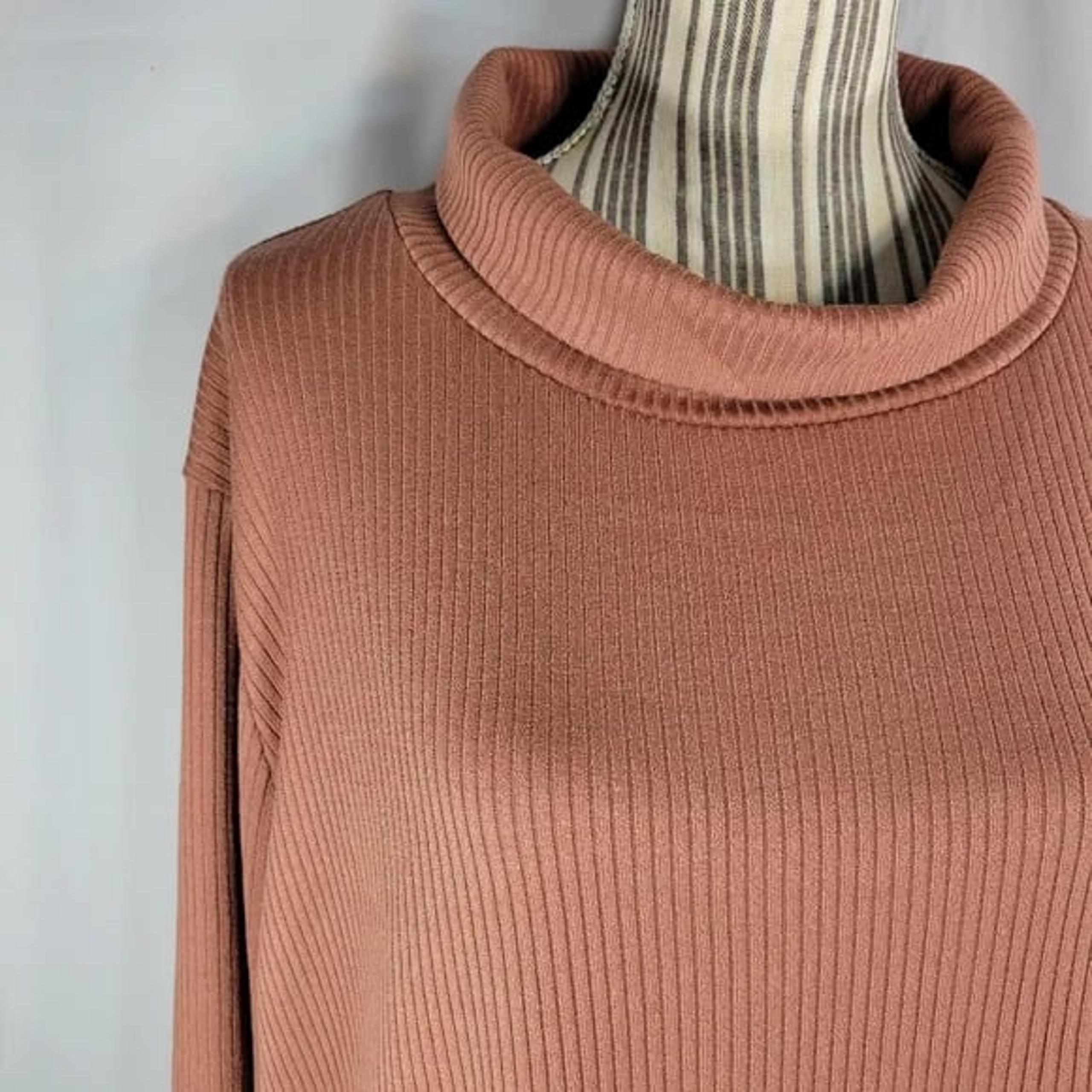 Ava & Viv NWT Brown Turtleneck Ribbed Long Sleeve Top Size 2X