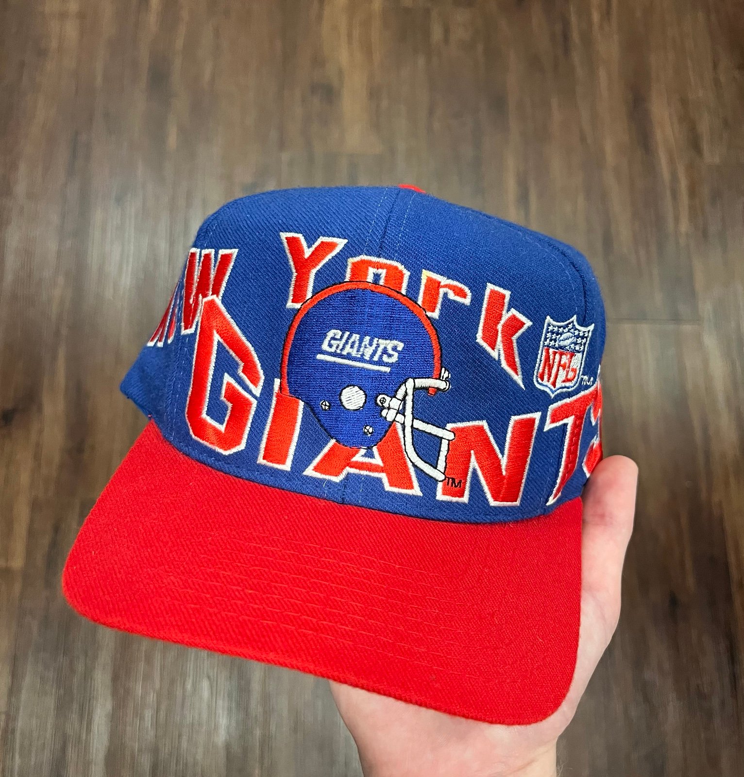 Vintage 90s New York Giants Apex One NFL Pro Line Wool Blend SnapBack Hat NWT