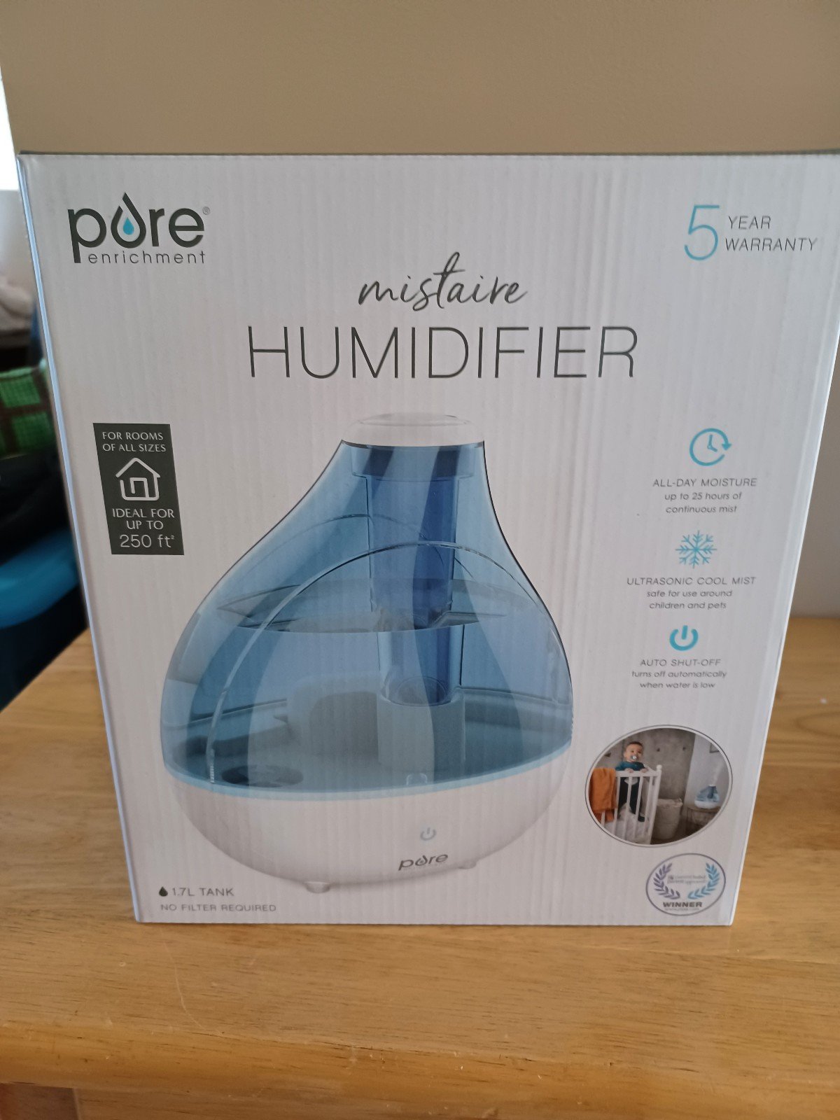 New Pure Cool Mist Ultrasonic Humidifier with Night Light