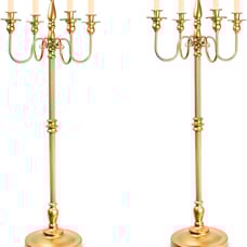 Gold Candelabra for Wedding Event Decor, 50'' Tall Candelabra Floor Candle Holde