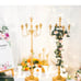 Gold Candelabra for Wedding Event Decor, 50'' Tall Candelabra Floor Candle Holde
