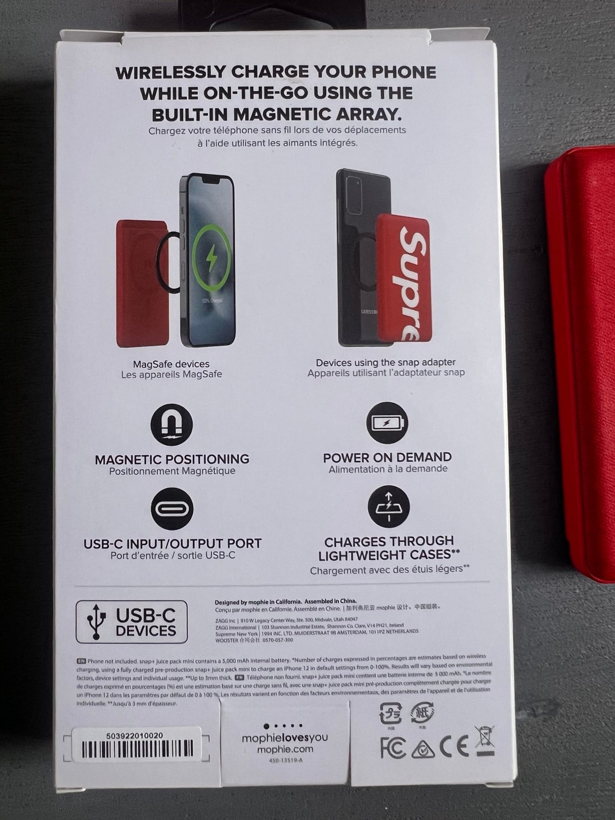 Supreme mophie snap+ juice pack mini Red