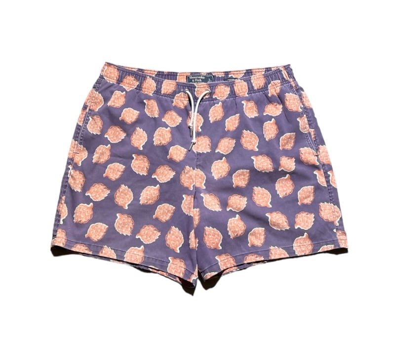 Vintage Abercrombie & fitch stretch purple/orange swim trunks size large