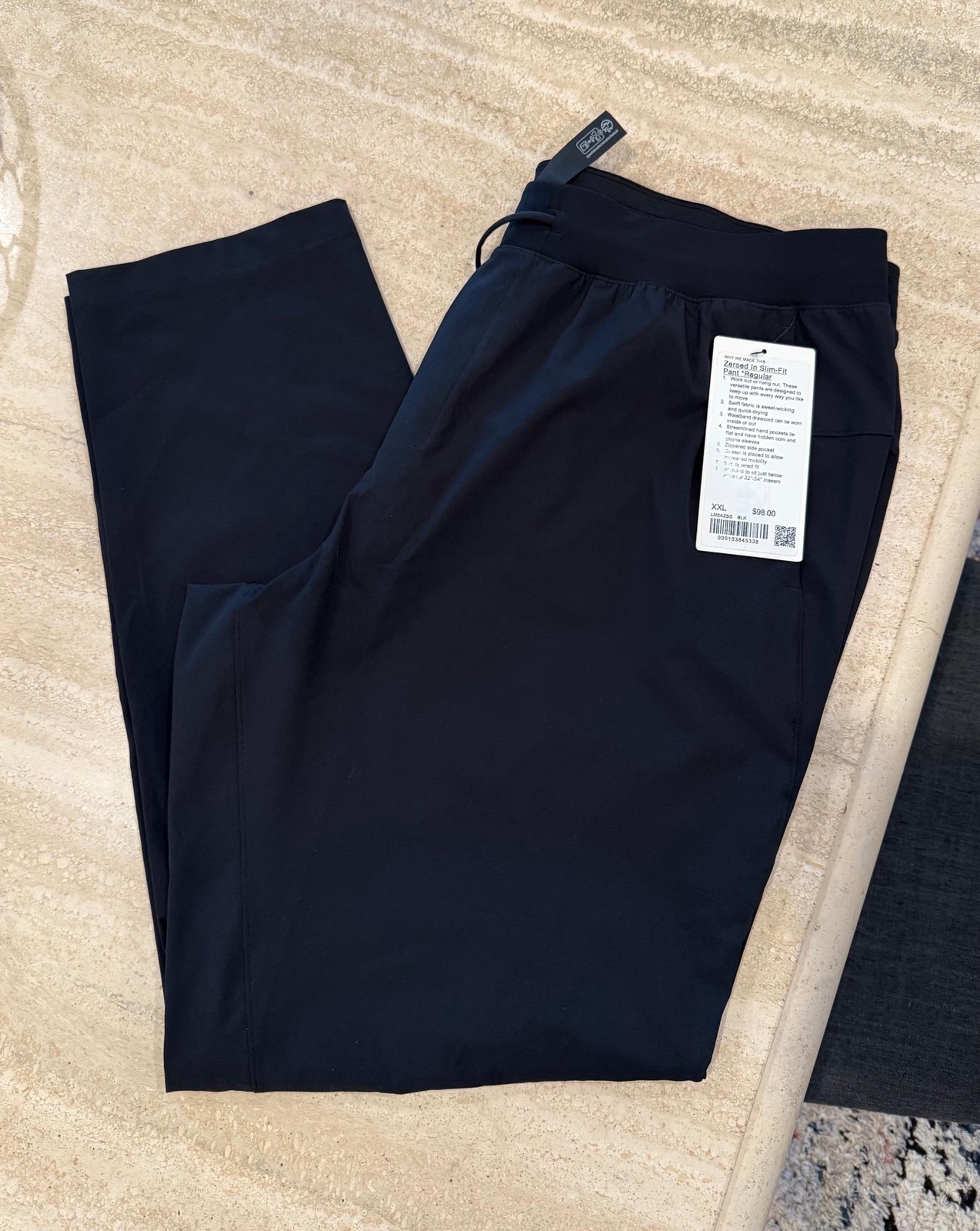 Lulu lemon men’s Zeroed In Slim-Fit Pant
Regular size xxl