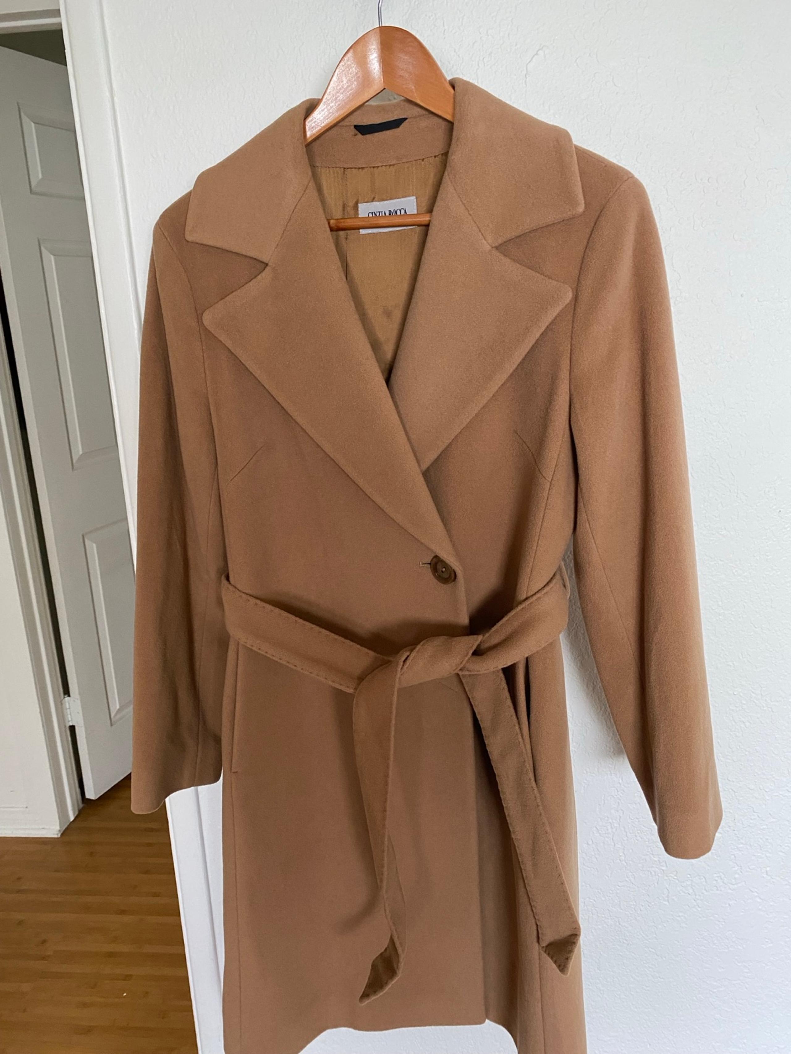 cinzia rocca wool/ cashmere blend long coat in Caramel SZ 38( 6 us) NWOT