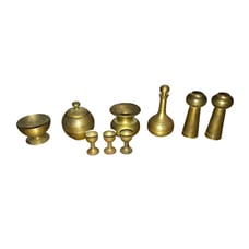 Lot Of Vintage Heavy Solid Brass Miniature Dollhouse Figures
