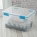 Sterilite 54 Qt. Gasket Box Plastic, Blue Aquarium, Set of 4