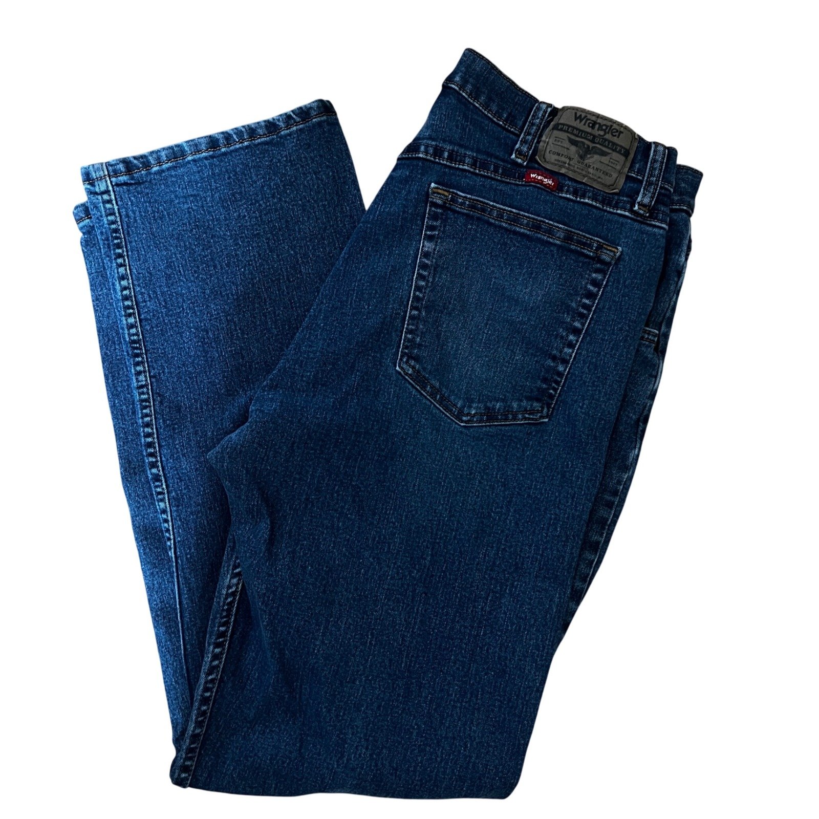 Wrangler Jeans Relaxed Fit Dark Wash Denim Pants Classic Mens Size 34x32
