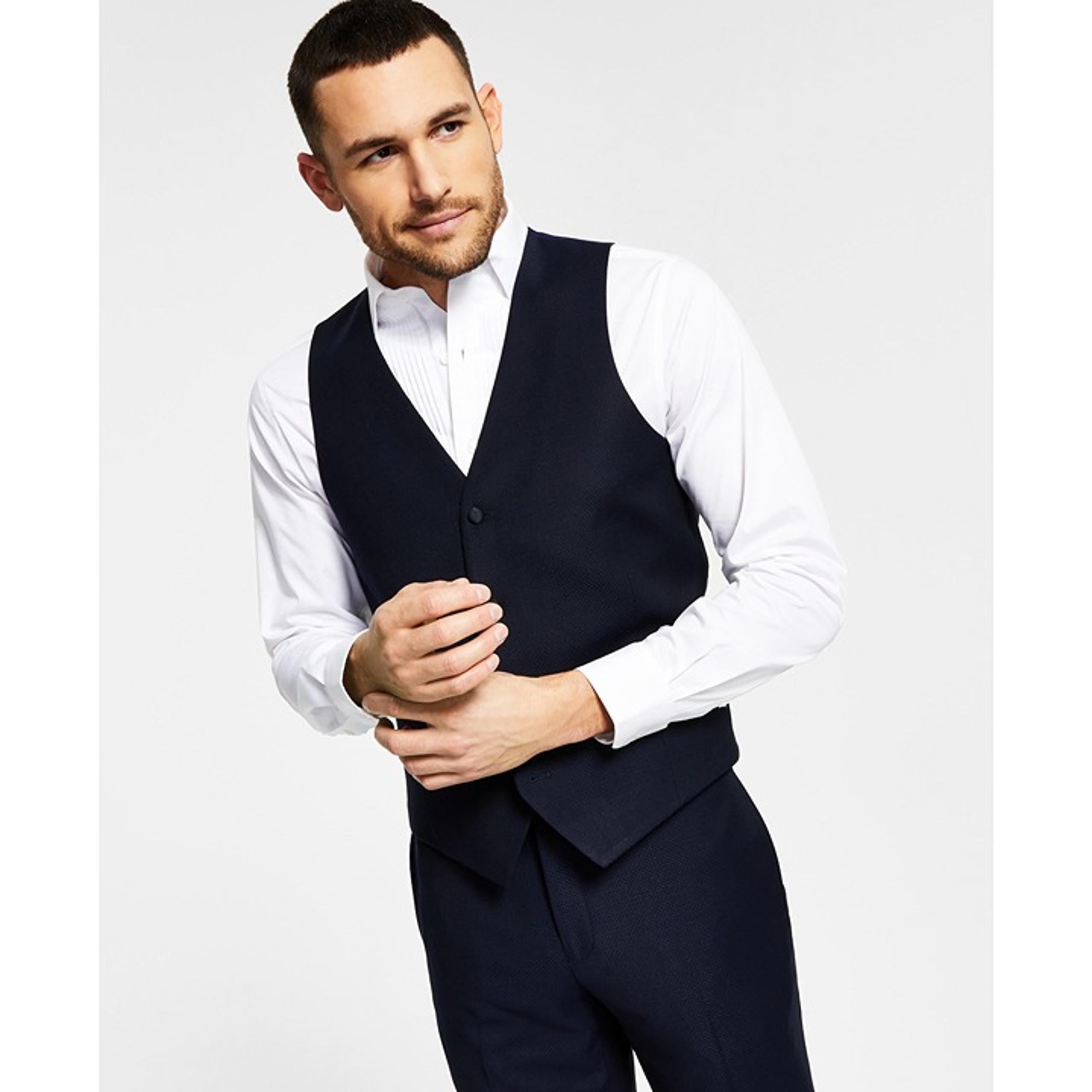 Alfani Men's Slim-Fit Navy Tuxedo Vest Navy M B4HP $115