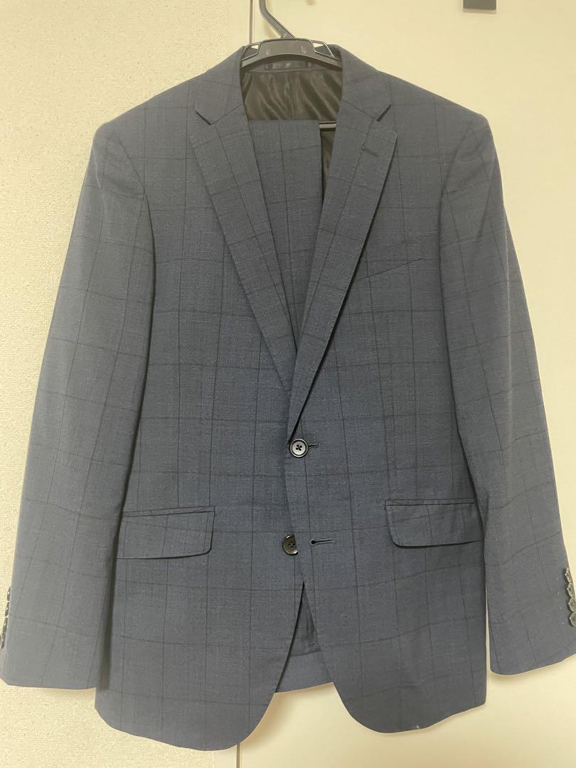 TAKA Q Navy Check Business Suit