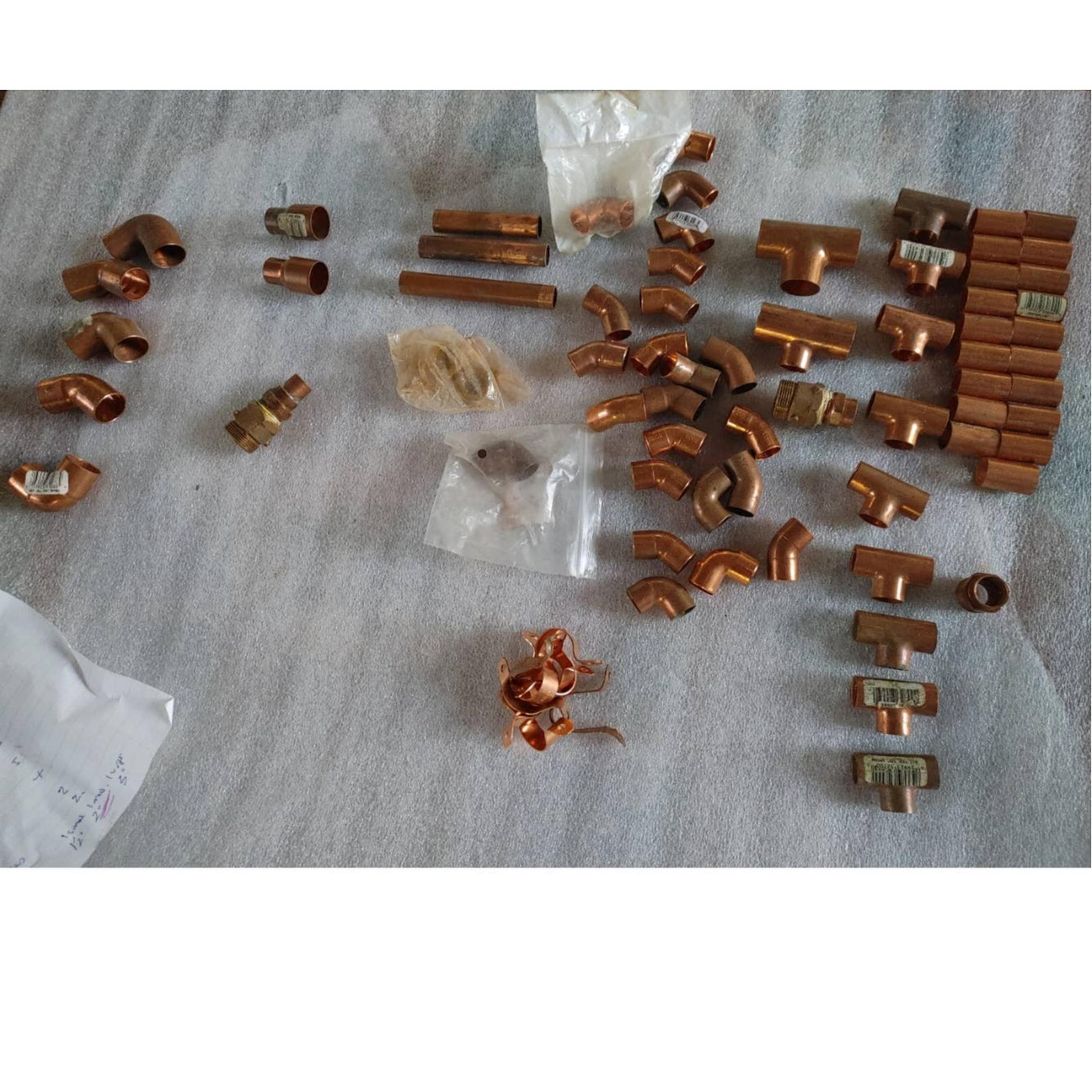 Copper Fittings Lot Nibco 1/2" 1/4" 90 degree elbow Pipe Strap Pressure Tee