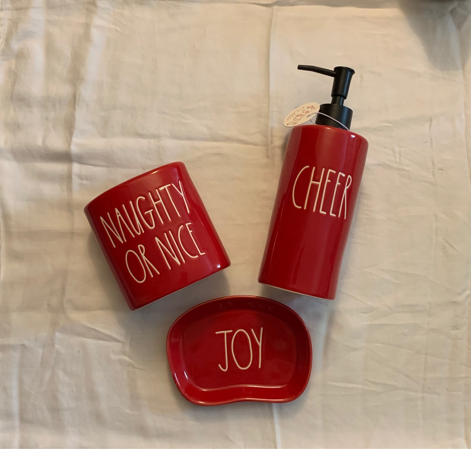 Rae Dunn Christmas Bathroom Set- get in time for holidays!